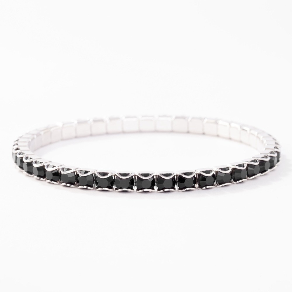 Touchstone Crystal Jet Black Stretch Bracelet Crystal‎